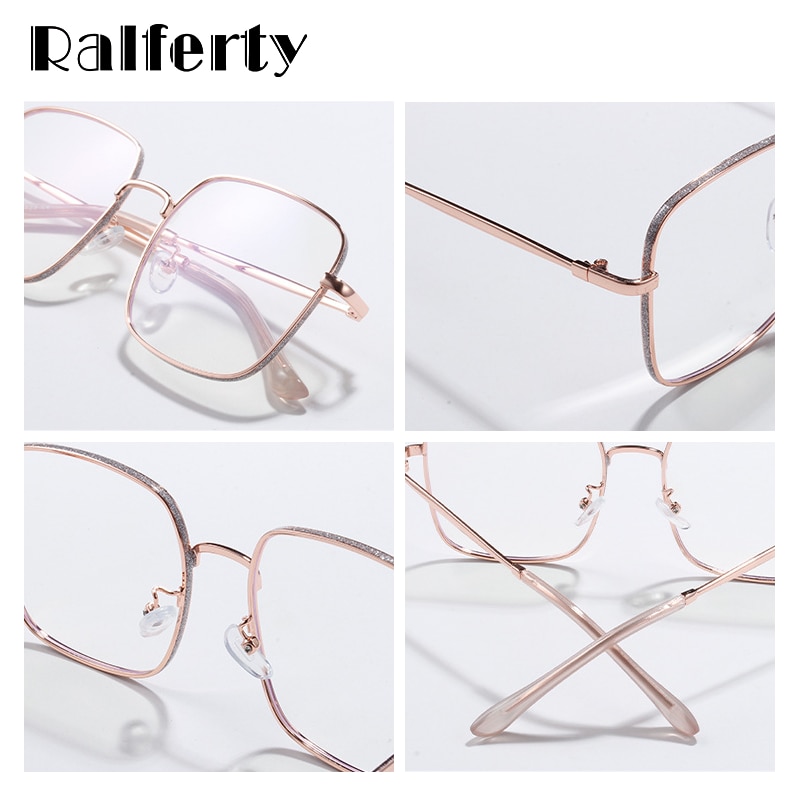 Ralferty Big Square Glasses Frame Women Optical Brand Eyeglasses Frames For Woman Prescription Glasses W9091