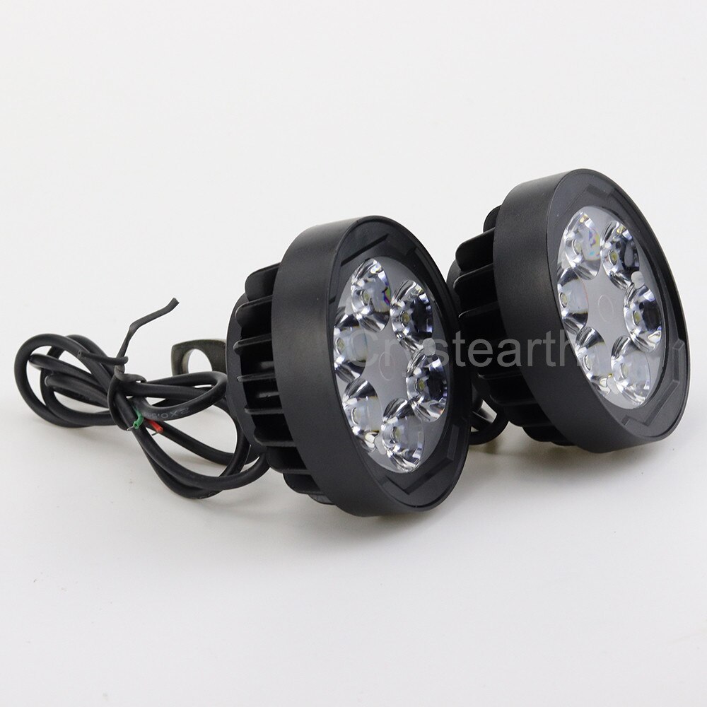 Universal DC12V 6-LED Motorcycle Headlight Mirror Mount Driving Fog Spot Head Light Spotlight For ATVs Pit Dirt Bikes Scooters