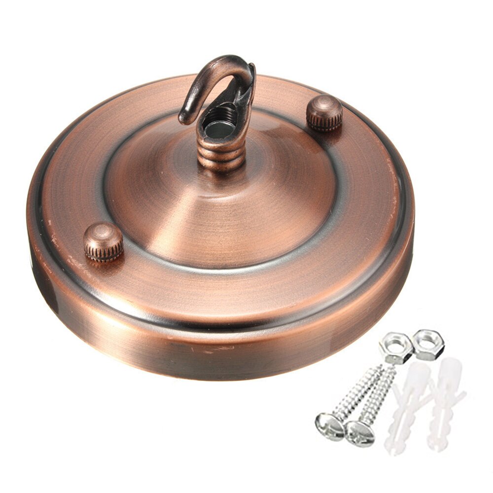 Vintage jerntakplateholder krok anhengslampe tak sugende retro diy lysekrone tilbehør  d40: Antikk kobber