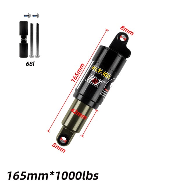 HLT-100 Suspension Shock Mountain Bike MTB Air Rear Shock Bicycle Aluminum: 165mm 1000bl 68L