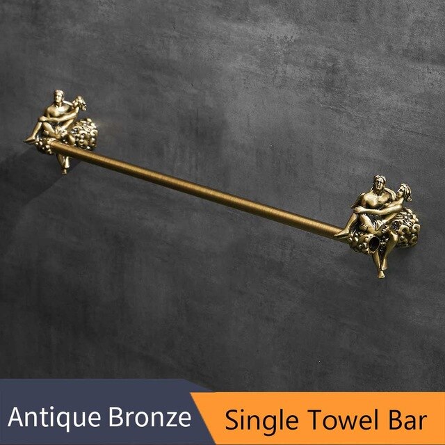 Romantisk serie bronze badeværelse toiletpapirholder vægmonteret håndklædestang toiletbørsteholder badeværelse tilbehør  w6400