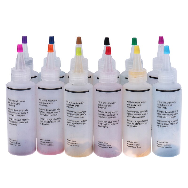 12 Pieces/bottles Tulip One Step Tie Dye Kit Vibrant Fabric Textile Permanent Paint Colours Clothes DIY Tie Dyes Non-toxic