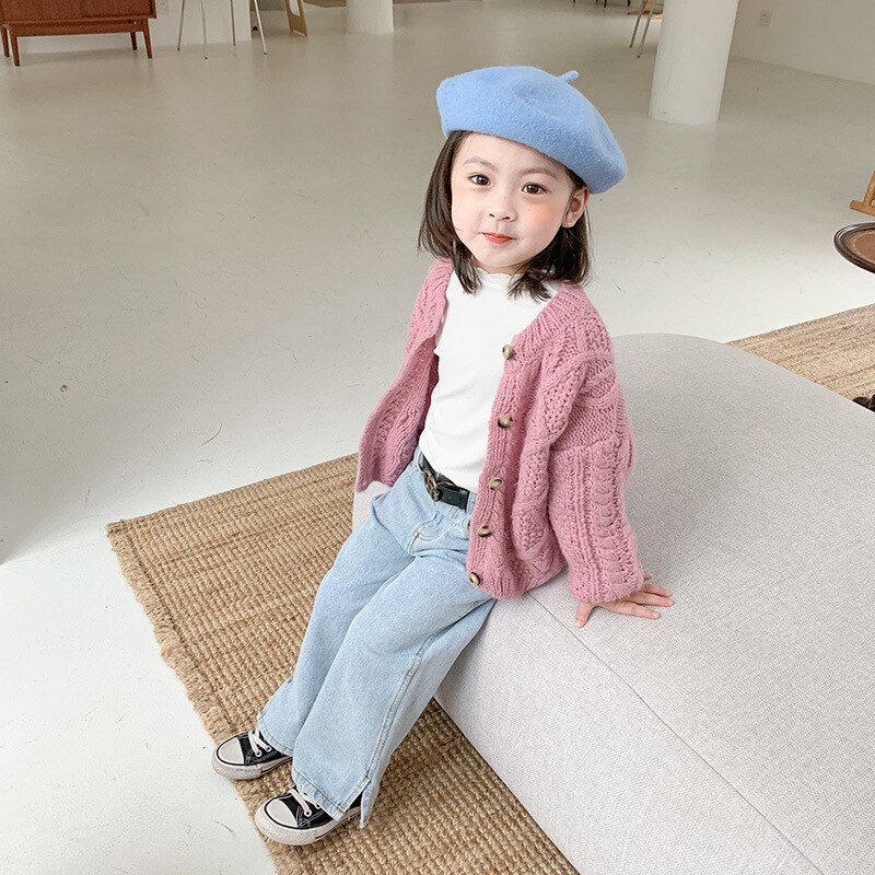 2021 nuova primavera estate bambini jeans pantaloni pantaloni Casual tinta unita ragazze vestiti di moda