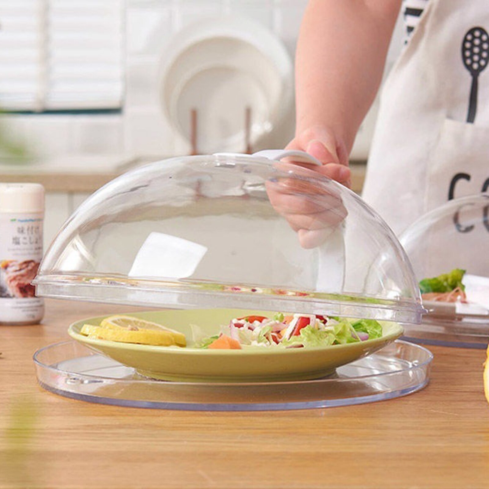 Magnetron Voedsel Cover Transparant Anti Sputteren Cover Handvat Herbruikbare Luchtdicht Voedsel Covers Home Handvat Hittebestendige Deksel