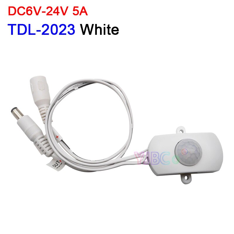 Dc 5V 12V 24V Body Infrarood Pir Switch Motion Sensor Human Motion Sensor Detector Led Strip Licht lamp Schakelaar Automatische: TDL-2023 White