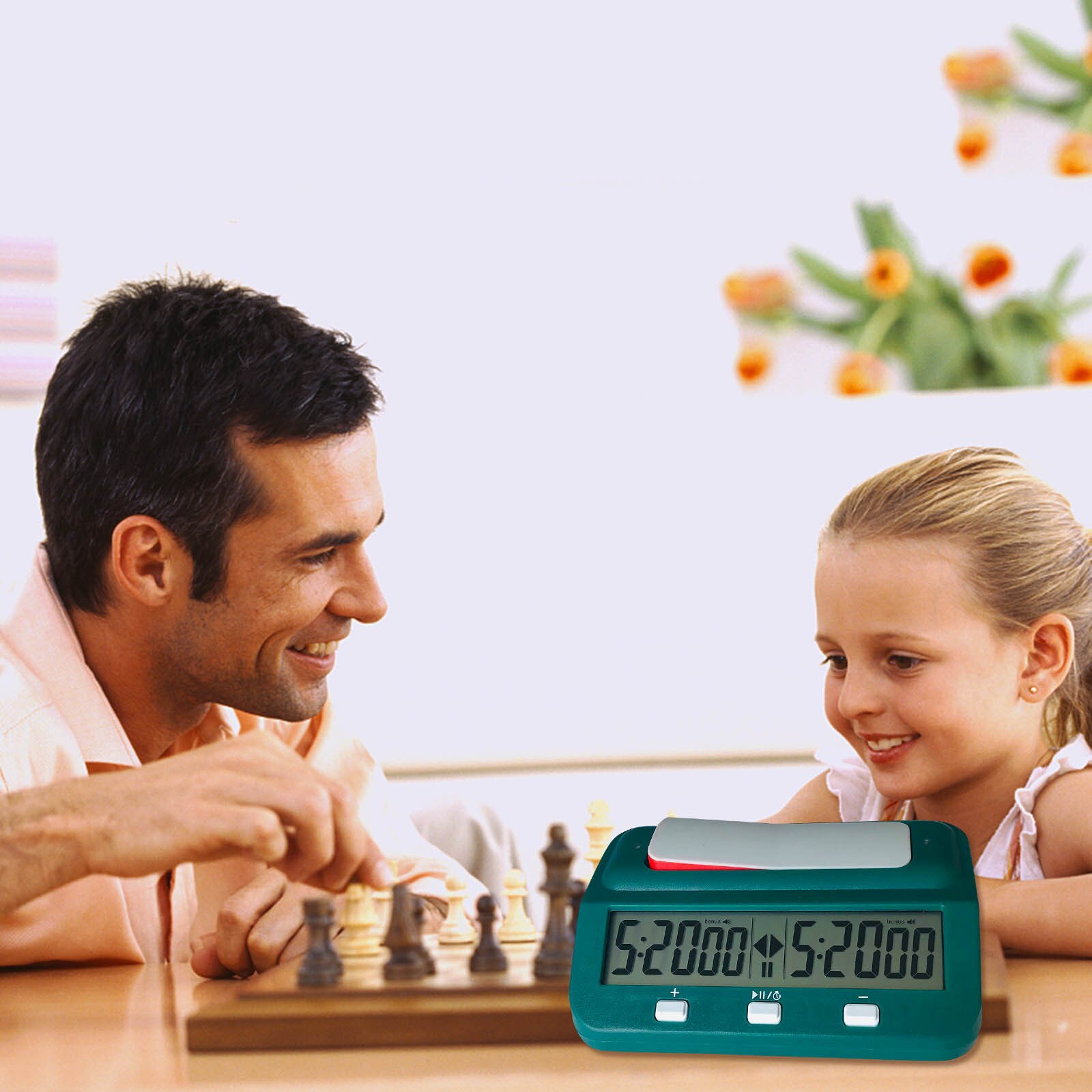 40# Chess Clocks Portable Digital Chess Board Competition Count Up Down Chess Games Electronic Alarm Stop Timer: Green 