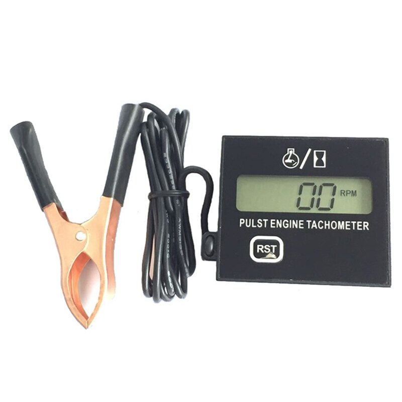 Gasoline Digital Engine Tachometer Inductive Pulse Tachometer Waterproof with Battery for Chain Saw Mower 2/4 Stroke