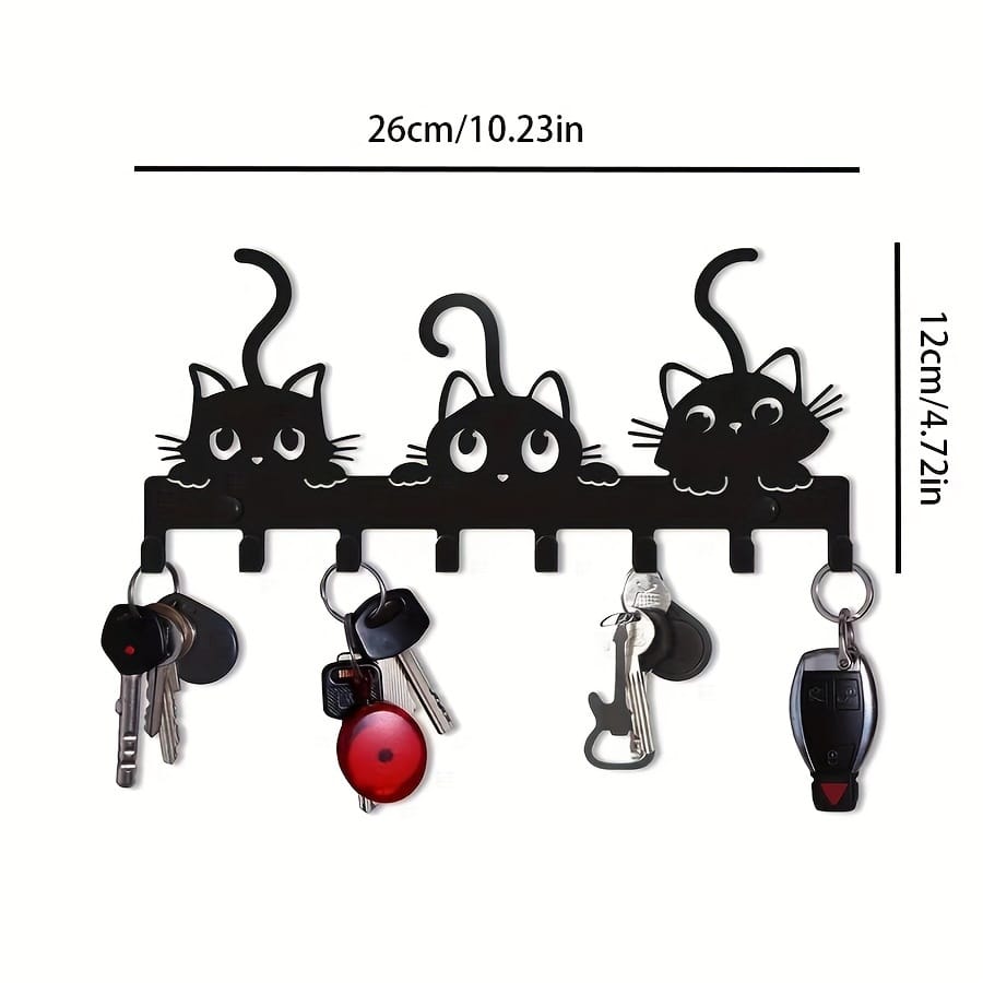 Key Holder for Wall Decorative, Key Rack for Wall, Metal Wall Decor for Office, Hallway, Entryway, Key Hooks Hanging Keys: plum