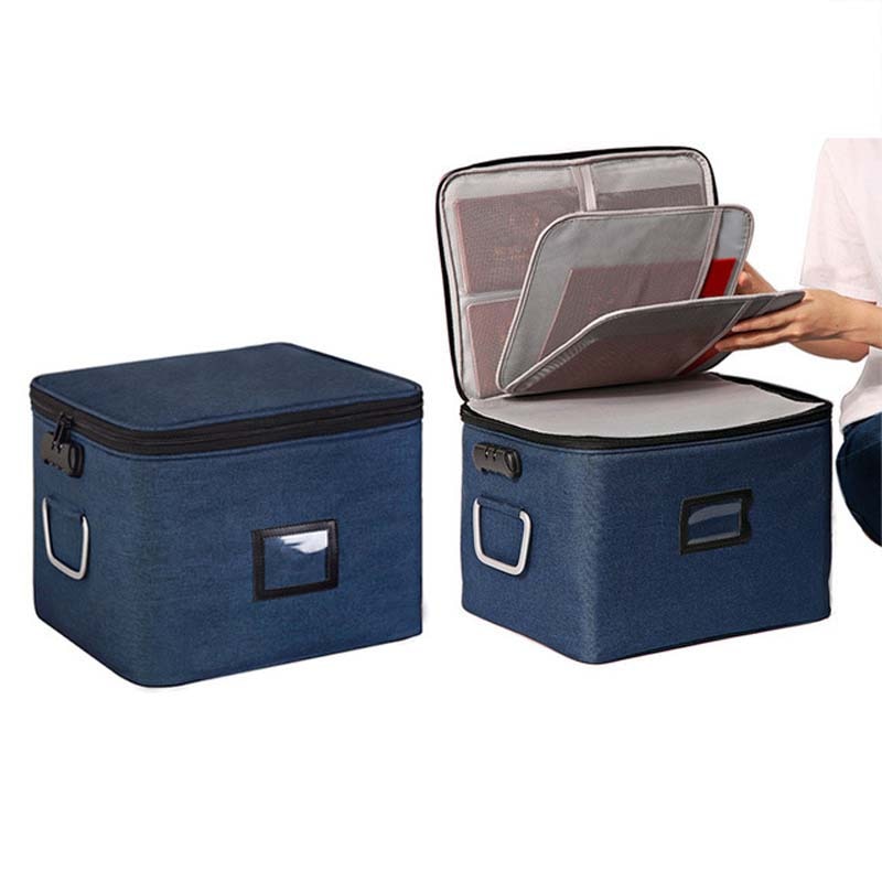 Large Capacity Document Organizer Bag With Lock Portable Card Bag Travel Storage Box For Important File Multi-Function Case