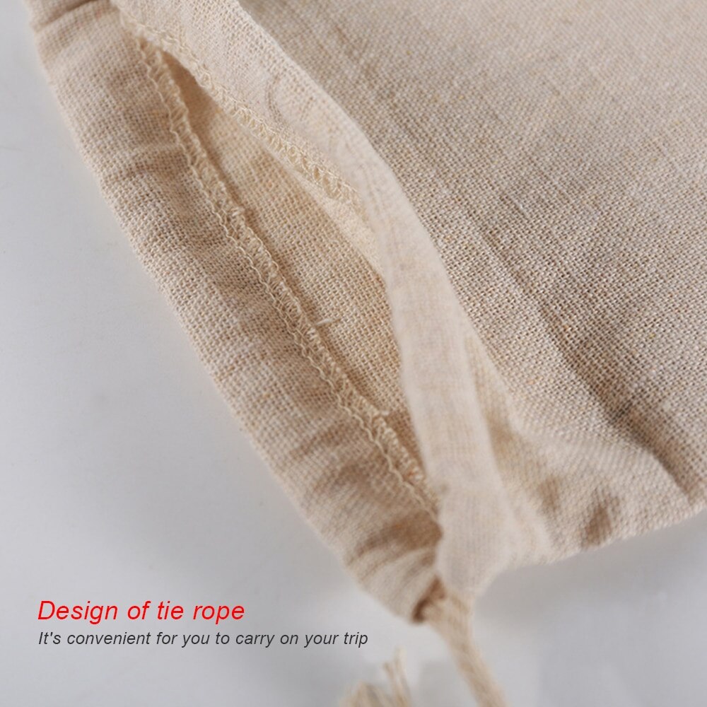 Linen Bread Bag Reusable Homemade Artisan Bread Storage Bag French Baguette Drawstring Bag Kitchen Storage