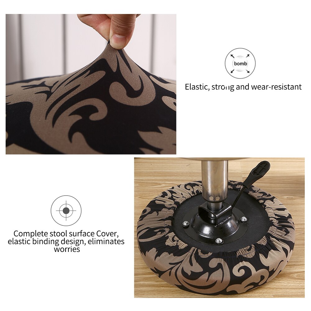 Ronde Stoel Cover Barkruk Cover Elastische Seat Cover Stoel Protector Effen Kleur Thuis Stoel Hoes Spandex