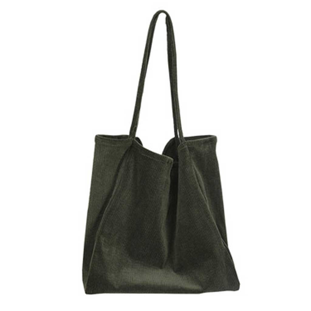 Bolsa de lona de veludo bolsa de ombro bolsa de lona de grande capacidade bolsa de lona bolsas de lona portátil grande: green