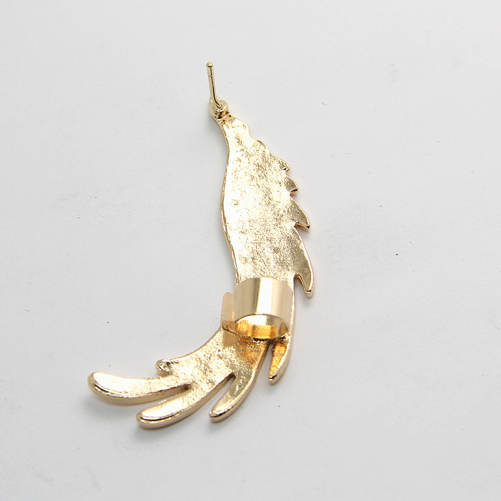 LUKENI 2Pcs/Lot Jewelry Punk Feather Long Ear Cuff Earring Jackets For Women And Men EJ010