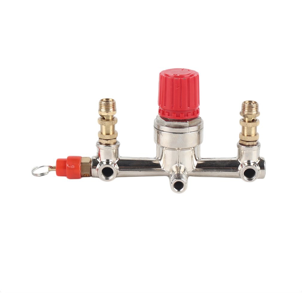 Air Compressor Switch Adjustable Pressure Switch Pressure Regulating with 2 Press Gauges Valve Control Set 230V