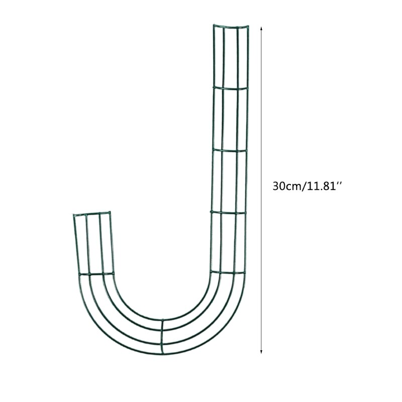 2 Pack Candy Cane Shaped Wire Wreath Frame 12 Inch Christmas Flower Wreath Frames for Christmas Year Valentines