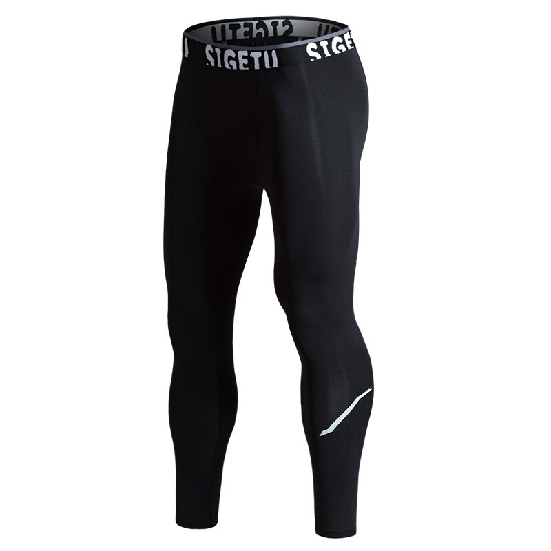 Calças de corrida de compressão leggings do esporte dos homens novos ginásio de fitness esportiva corrida jogging calças de futebol dos homens: M