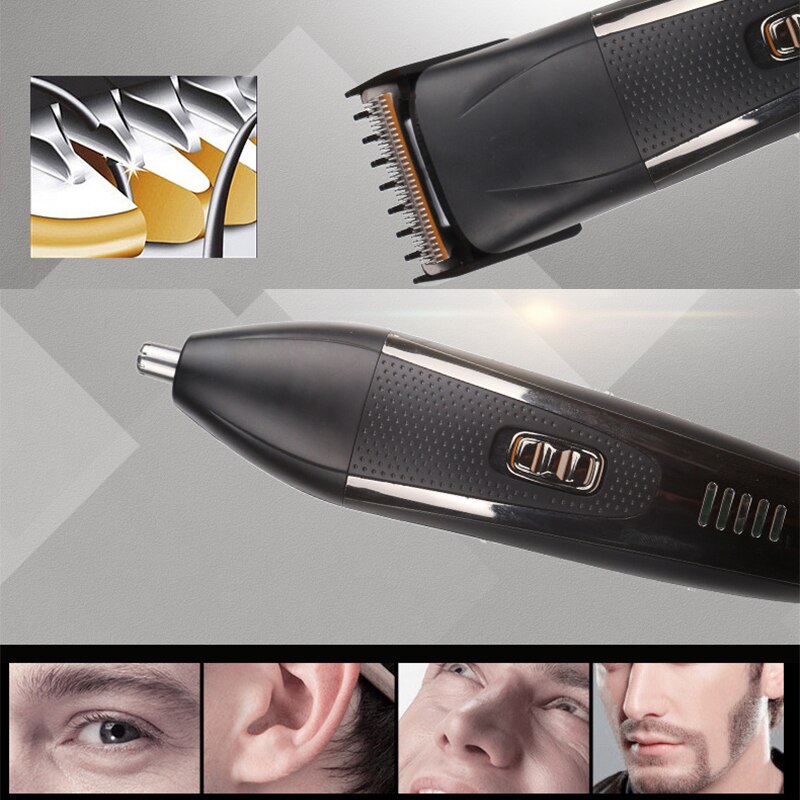 Sonax pro 3 in 1 elektrisch scheerapparaat voor heren, oplaadbaar, elektrisch scheerapparaat voor geschoren baard, reciprocating neusreiniging, haarscheerapparaat