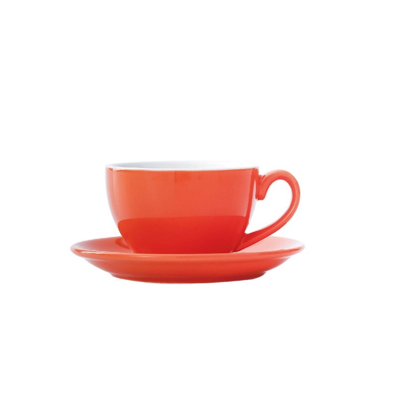 Chanshova modern enkelhet keramik 200ml porslin kaffekoppar och fat set tekopp set mugg dricksredskap  h046: Orange
