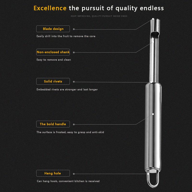 Fruit Coring Machine Stainless Steel Fruit Pear Coring Machine Seedless Machine Kitchen Coring Tool Hawthorn Jujube Corer