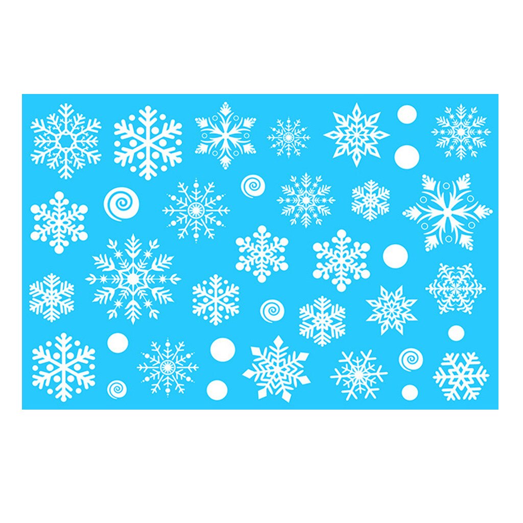 Christmas Print Wall Stickers Double-sided Static Window Glass Stickers Kerst Decoratie Christmas Decorations For Window Wall: O