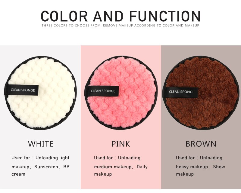 Rund form svamp kosmetisk puff dobbeltsidet flannelette rensemiddel makeup svamp kvinder skønhed hudpleje værktøjer maquiagem