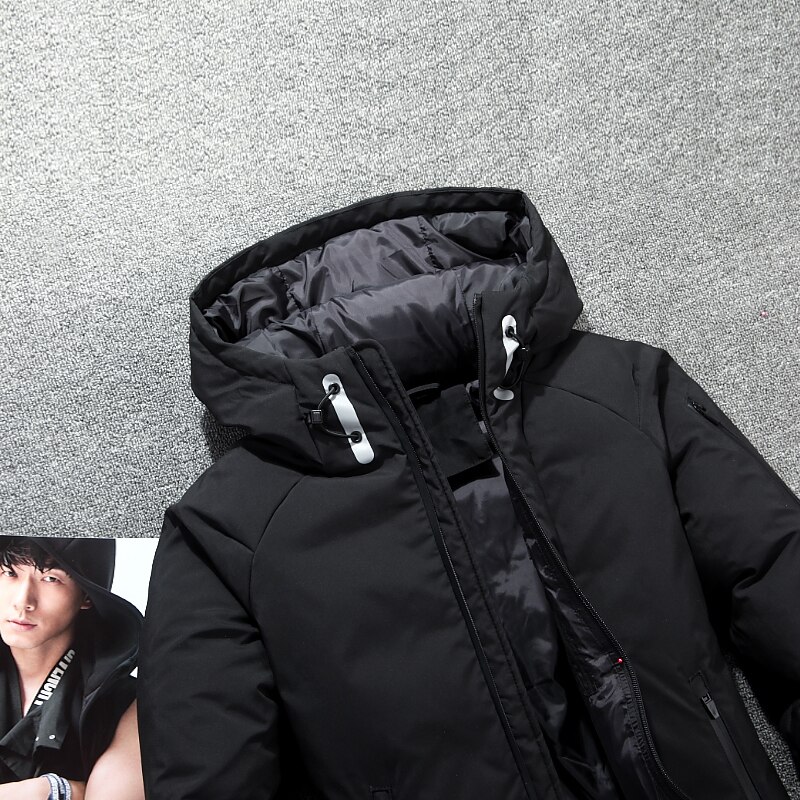 Mænd vinter fjer jakke herre hætte camouflage parka jakker hvid herre tyk jakke ultralet andedun jakke til mænd