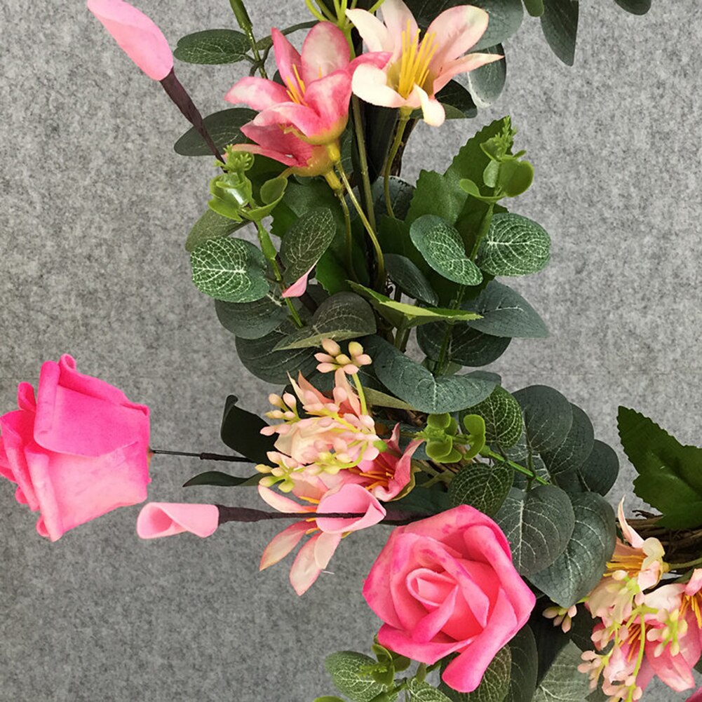 43cm Natural Rattan wreath rattan for weaving home decor supplies artificial flower vine bamboo circle for home decoration