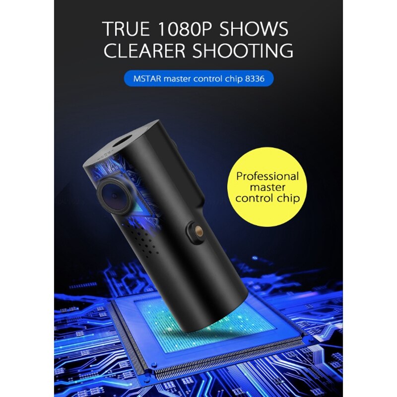 Grabadora de conducción WIFI con auriculares Bluetooth TWS, Control de voz de 1080P.