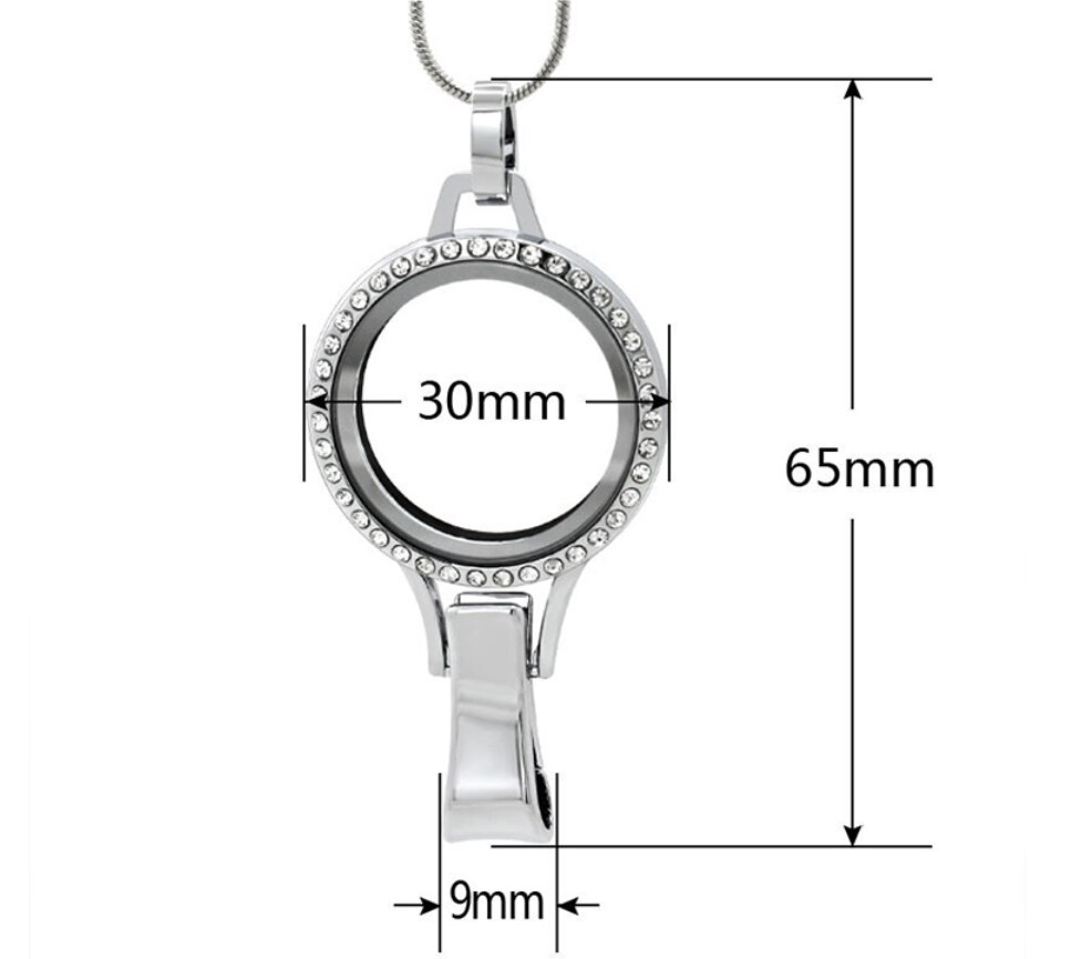 1 pz 30*65mm cristallo/vetro galleggiante semplice pendente medaglione memoria vivente per Badge tenere cordino misura medaglione galleggiante charms memoria