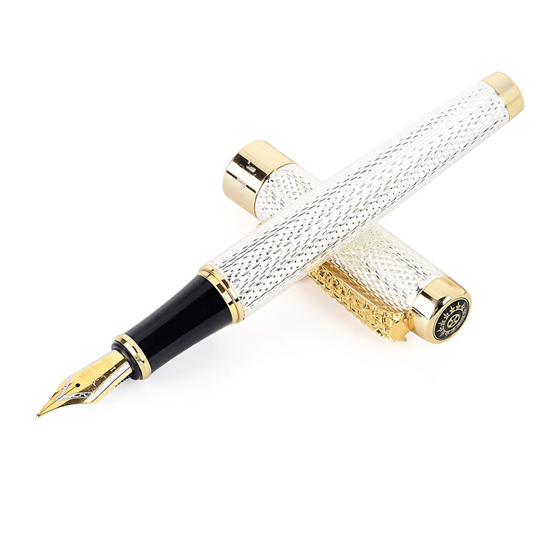 Pluma estilográfica Jinhao 1200 de de dragón oriental de lujo, bolígrafos de tinta para de negocios y oficina, útiles de papelería para escritura y escuela: Silver