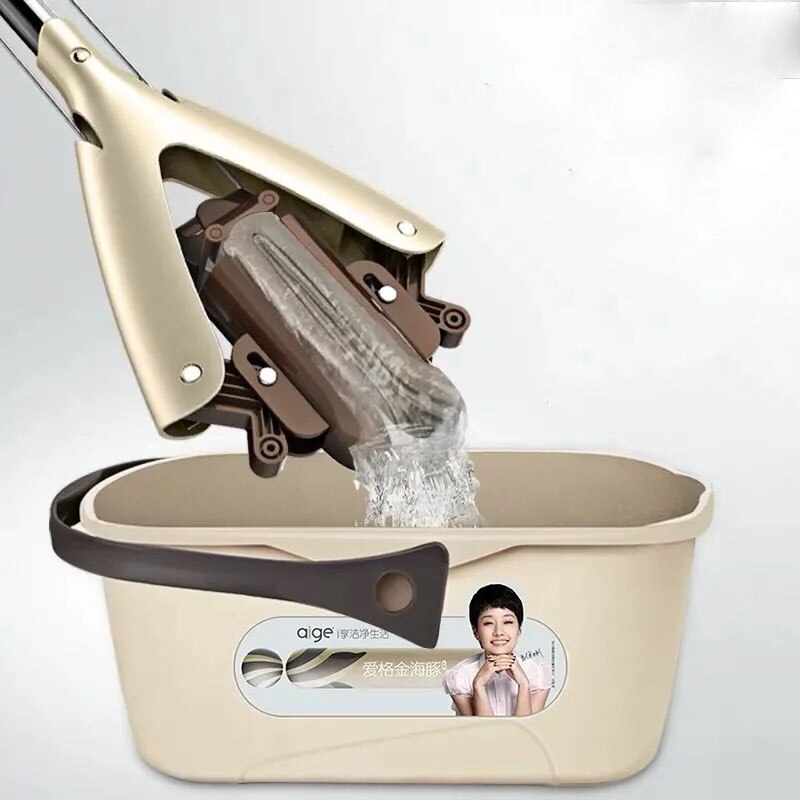 Spons Mop Huishoudelijke Gratis Hand Wassen Halve Vouw Geperst Water Lijm Katoen Mop Grote Luie Badkamer Absorberende Mop Staaf stoom Mop