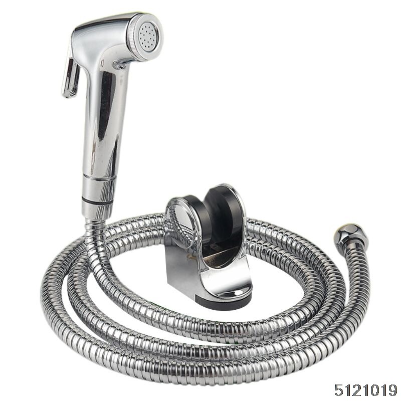 Håndholdt brusehoved douche toilet bidet spray vask jet shattaf med rustfri stål slange