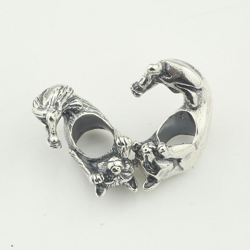 H.ZHENYUE Set Di 2 Ciondoli In Argento 925 Con Topo E Cane, Zirconia, Compatibili Con Bracciali Europei, Regalo Per Lei