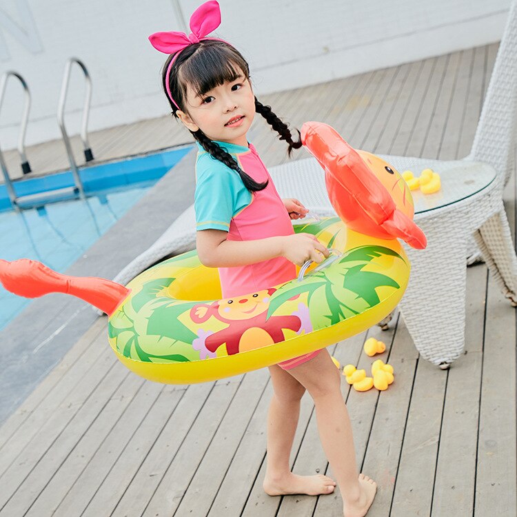 Niños natación círculo Animal barco mano inflable natación círculo grueso asiento inflable anillo niños dibujo Animal anillo