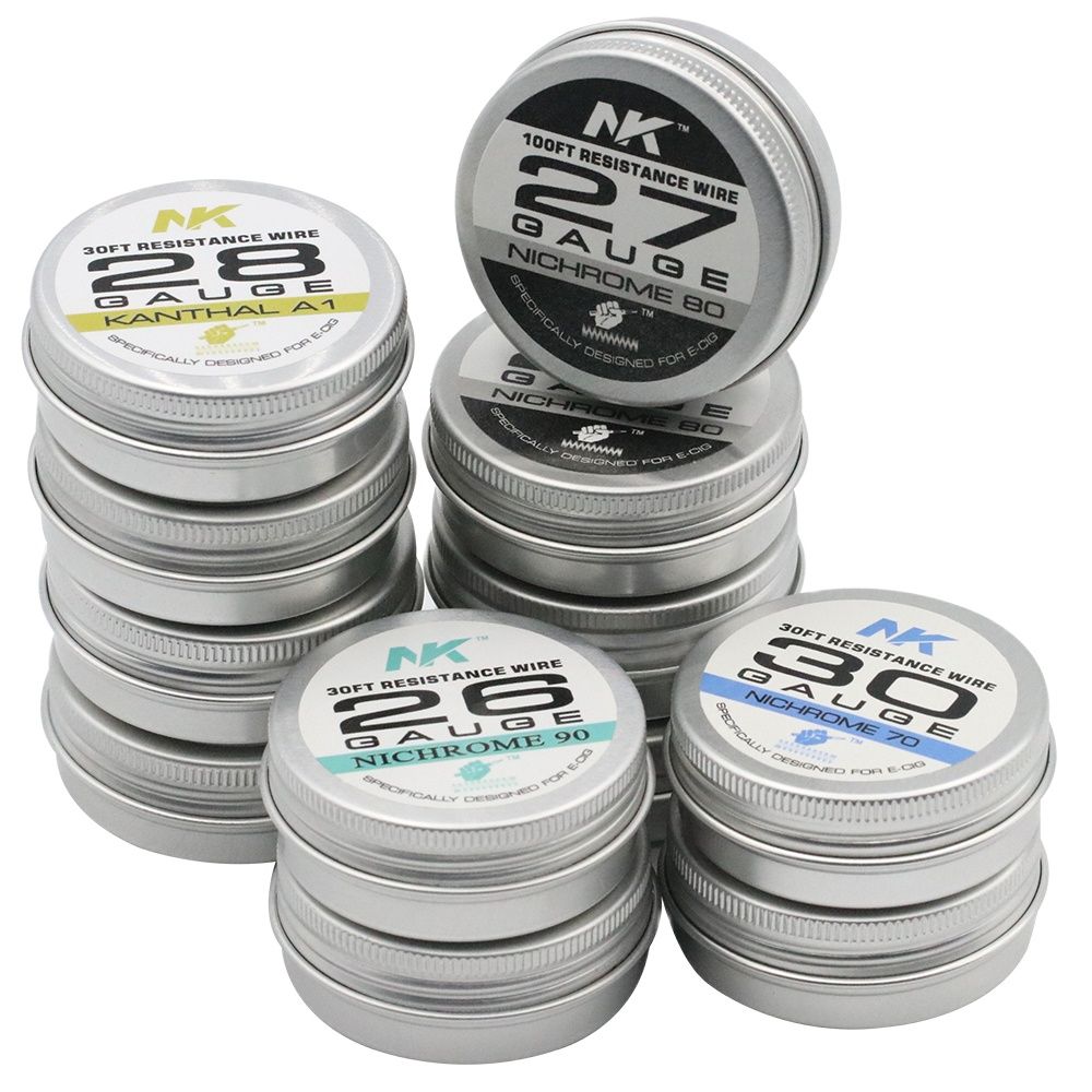 30Ft Ni80 Ni70 KA1 AWG 24 26 27 28 29 30 calibro originale NK Vape Wire per MTL RTA RBA bobina resistenza al riscaldamento filo