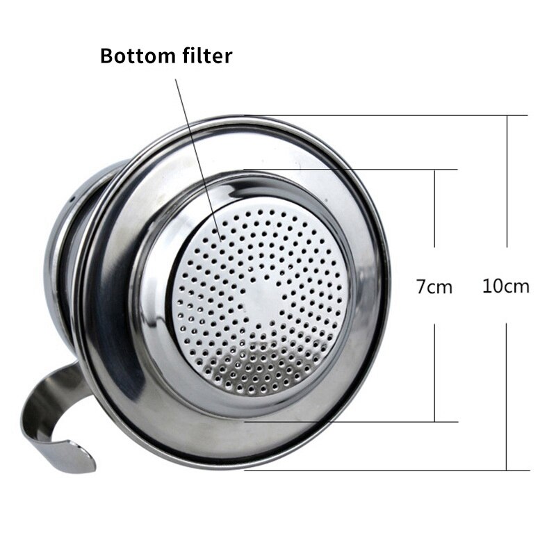 Vietnamese Coffee Pot Stainless Steel Tea Coffee Filter Maker Single Cup Coffee Drip Brewer Kitchen Tools