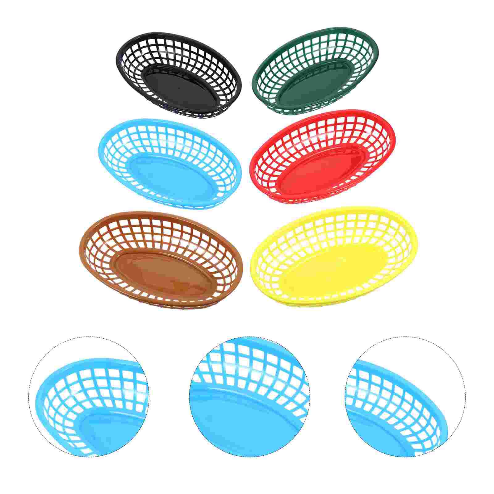 Cesta de plástico para patatas fritas, cesta con forma de barco, 6 piezas (como se muestra): Default Title