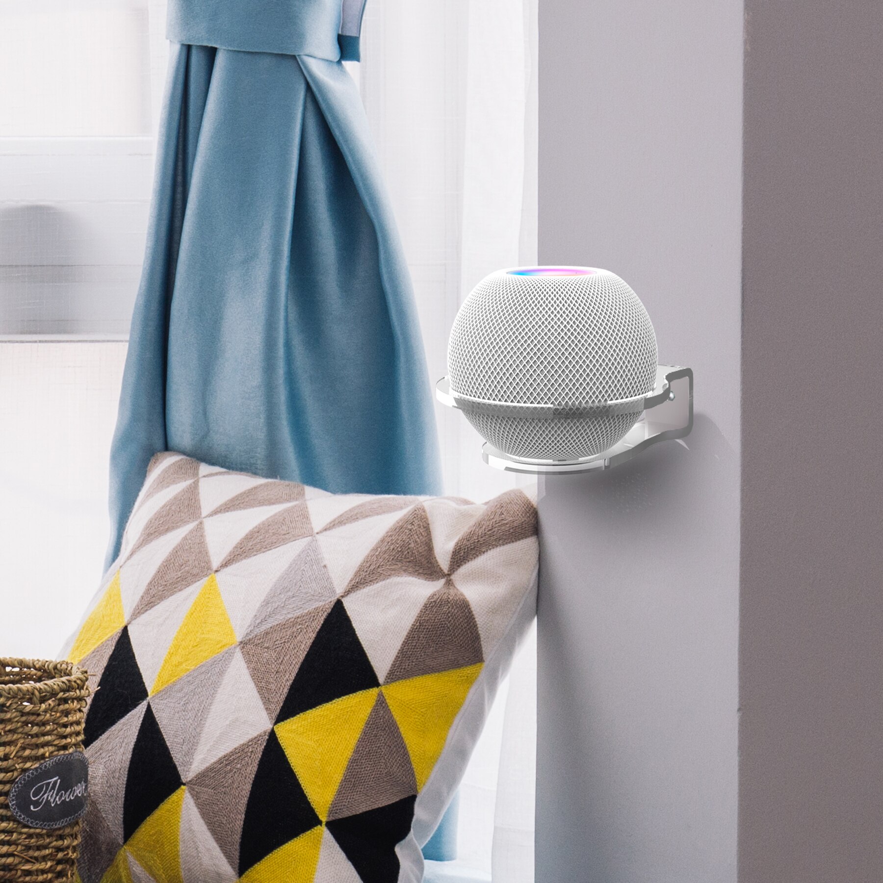 Uchwyt ścienny do montażu na ścianie uchwyt do głośnika HomePod Mini oszczędność miejsca półka ścienna z układem przewodów do ministojak HomePod