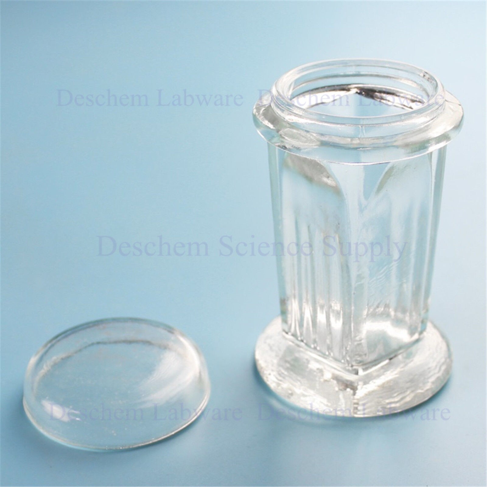 Lab Glass Coplin Staining Jar With Cover,5-Slides Type