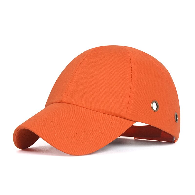 Bump cap arbejdssikkerhedshjelm baseball hat stil beskyttende sikkerhed hård hat arbejdstøj sikkerhed hovedbeskyttelse side med 4 huller: 4 huller-orange