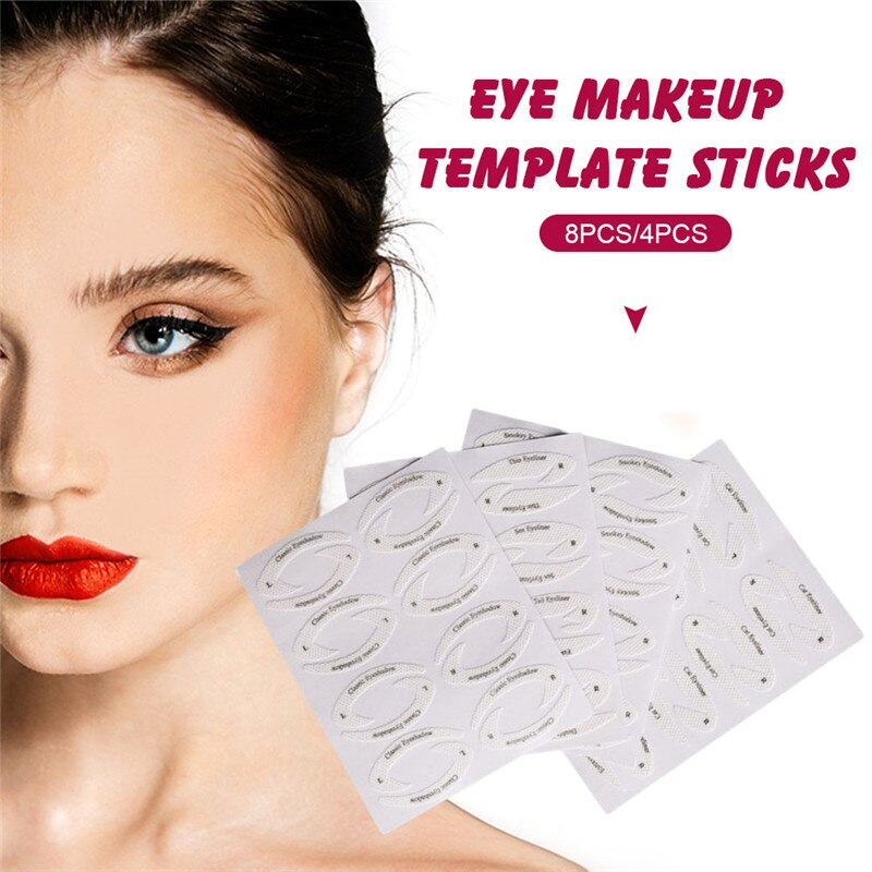 Non-woven Eye Makeup Stencils Eyeliner Template Shaping Tool Eyebrows Eye Shadow Makeup Template Tool Stickers Card Lazy Useful