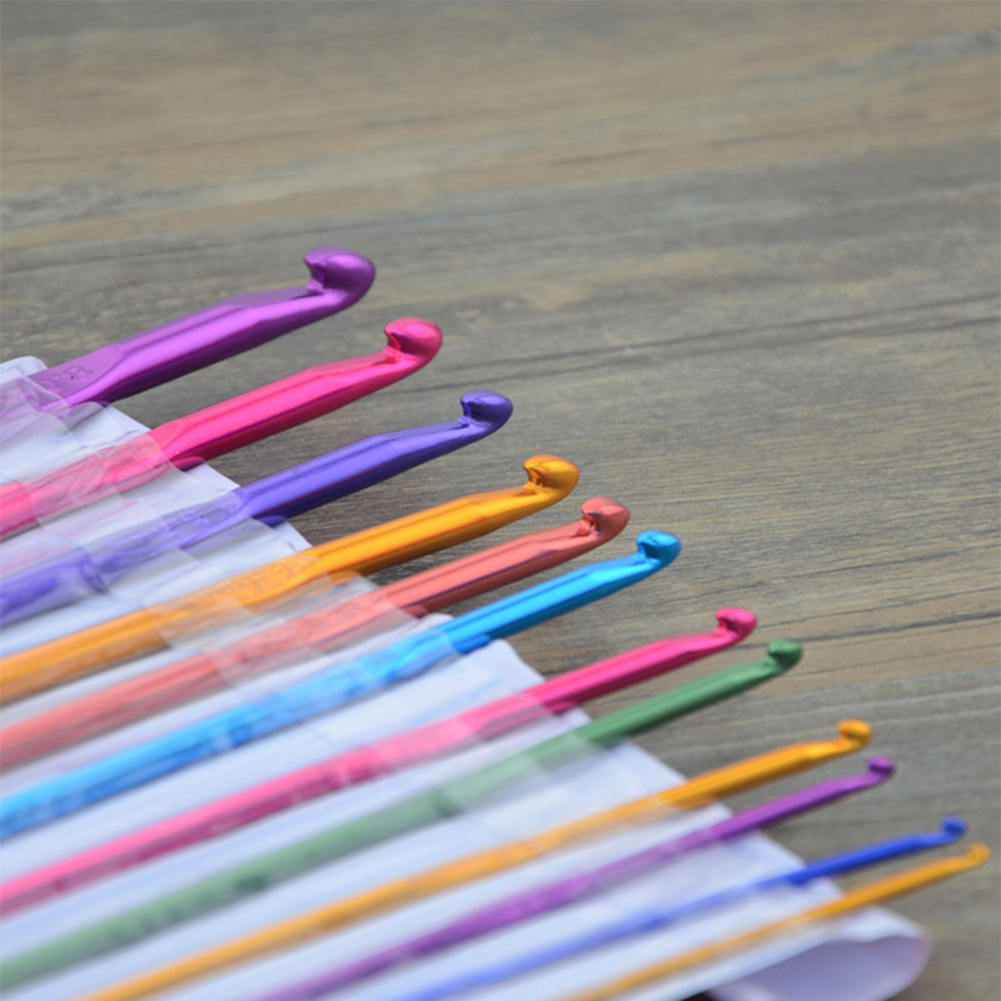 Ganchos/agujas de ganchillo de acero inoxidable de Metal, ganchos de tejer de alúmina, accesorios de costura de hilo de 2-10mm, herramientas, aguja de tejer artesanal DIY