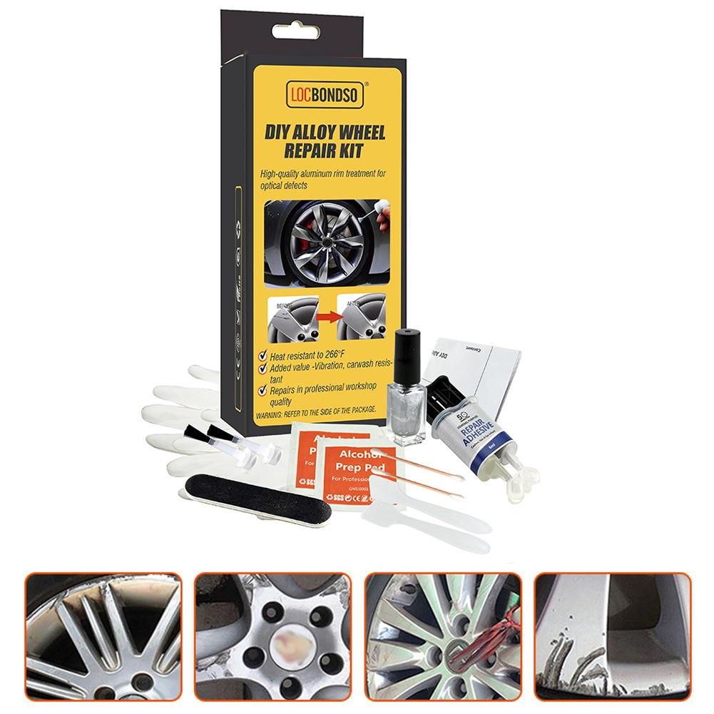 DIY Alloy Wheel Repair Kits Adhesive General Silver Car Auto Rim Dent Scratch Surface Damages Paint Care Repair Tools