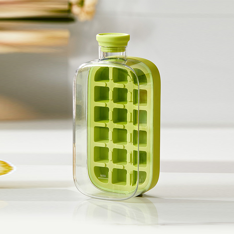Molde para cubitos de hielo, máquina para hacer hielo con tapa, pajita para hacer hielo de alimentaria, hervidor de hielo de doble uso, patrón de hielo, suministros para Bar de cocina: Multicolor