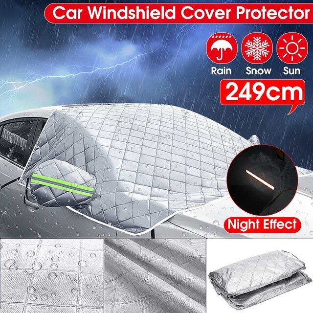 Magnets Universal Car Windshield Mirror Reflective Bar Cover 5 Layers Thicken Sun Shade Protector Winter Snow Ice Rain Dust: Normal Type