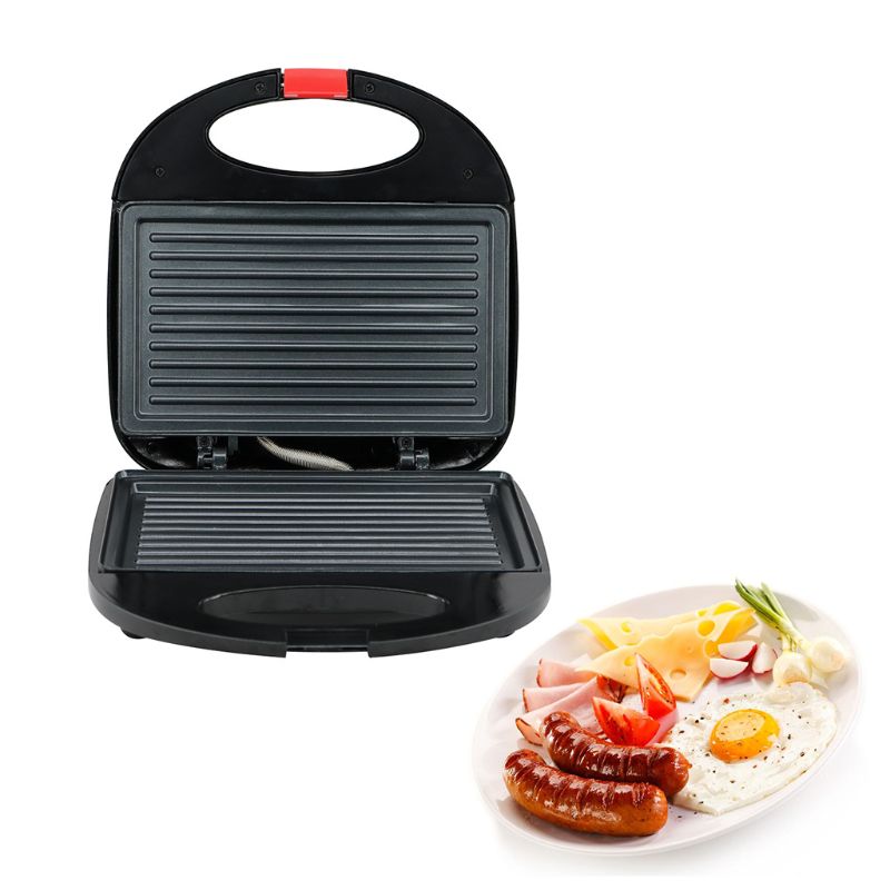 Böjd rand omelett bröd våffla smörgåsmaskin grill non-stick beläggning cool touch handtag halkfria fötter bakare