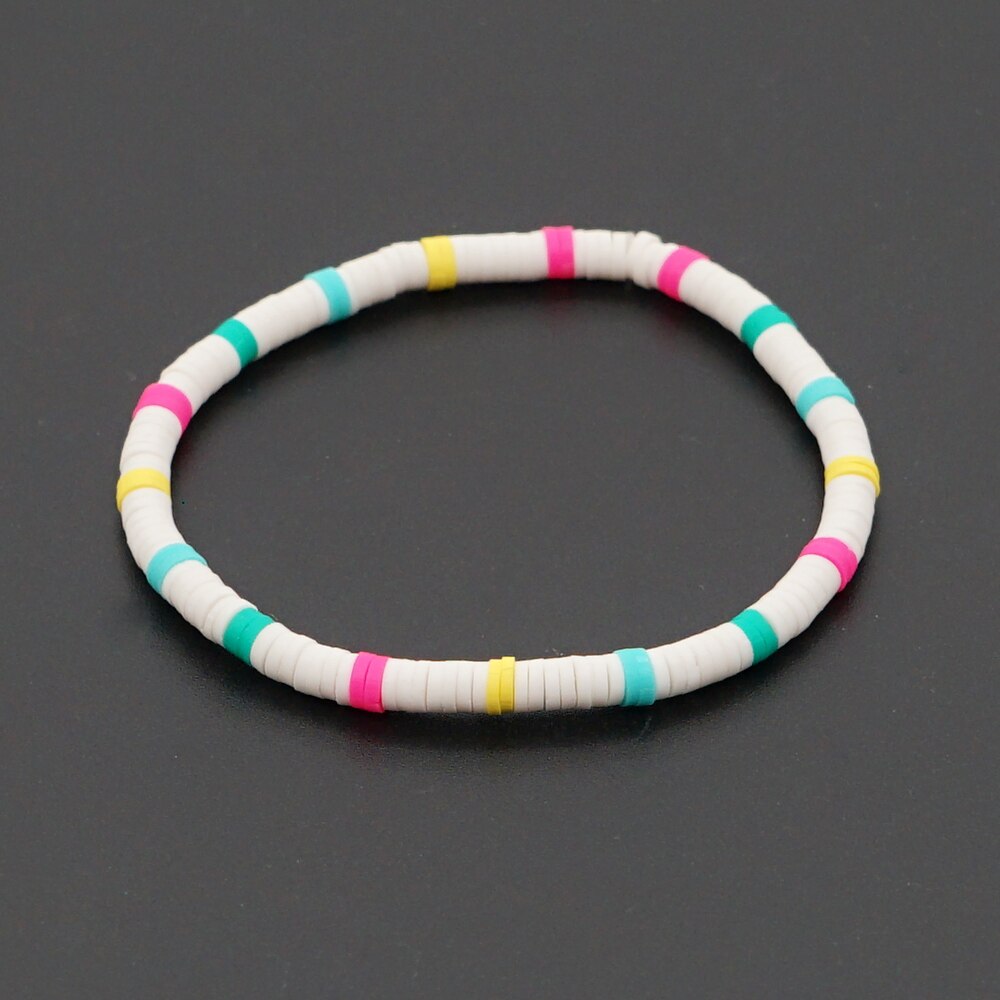 Go2Boho Boho Jewellery 4mm Heishi Bracelet For Women Jewelry Colorful Polymer Clay Beads Bracelets Femme Batch: RT-B200006B