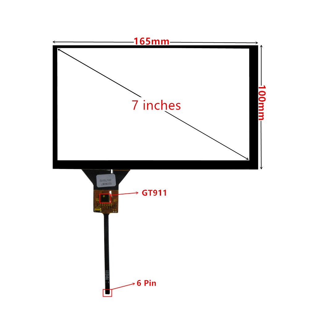 Digitalizzatore universale capacitivo GT911 da 6,2/7/8/9 pollici per pannello touchscreen multimediale di navigazione GPS per auto DVD in vetro: Verde