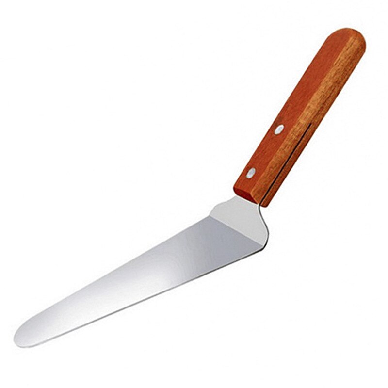 1Pcs Stainless Steel Triangle Pizza Slicer Cheese Grater Chocolate Cake Salad Scraper Chopper Wood Handle BBQ Baking Tool