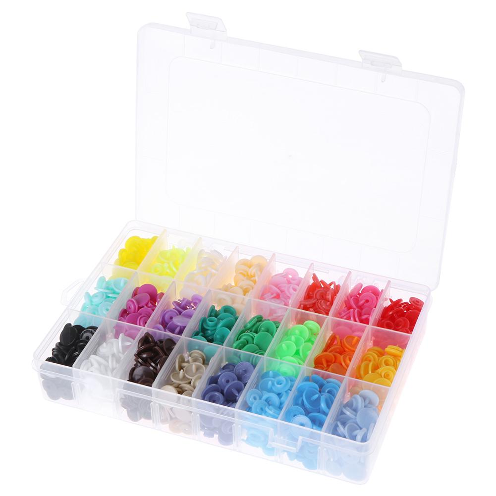 360 Sets T5 Plastic Drukknoop Met Snaps Tangen Tool Kit & Organizer Containers Bedienen Snaps Diy Familie Naaien gereedschap: 360pcs Snap Button